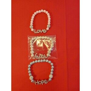 ELASTIC CHARM BEAD BRACELET BUNDLE OF 3 TOTAL/ FAST SHIPPING